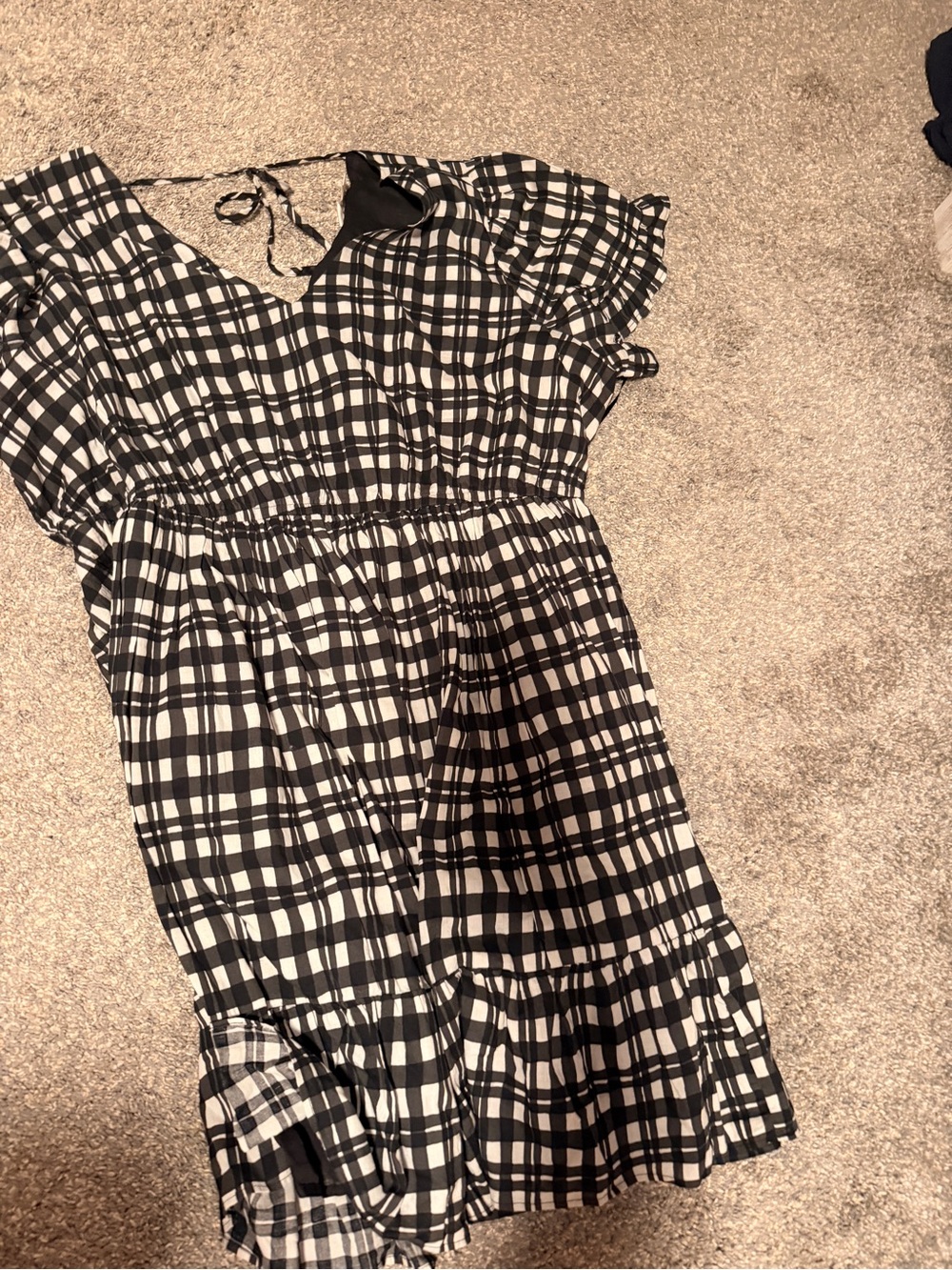 Terra & Sky Black and White Plaid Mini Dress